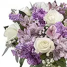 Ad Dilam blomster- Hvite og lilla blomster Blomsterarrangementer bukett