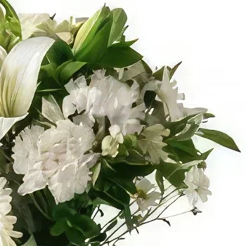 Brasília Blumen Florist- Anordnung von weißen Lilien und Feldblumen in Bouquet/Blumenschmuck