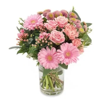 시칠리아 꽃- 핑크 꽃의 꽃다발