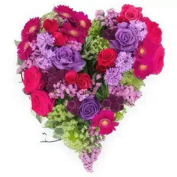 nett Blumen Florist- Fuchsia & malvenfarbenes Herz der trauernden  Bouquet/Blumenschmuck