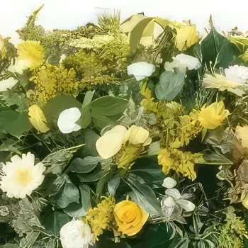 Marseille blomster- Fylde rund sorgkomposisjon Blomsterarrangementer bukett