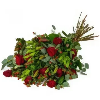 Αϊντχόβεν λουλούδια- Νεκρική ανθοδέσμη - Κόκκινο Μπουκέτο/ρύθμιση λουλουδιών