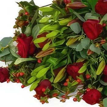 Амстердам цветя- Трапелен букет - Червен Букет/договореност цвете