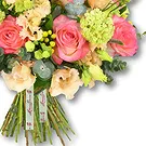 Garhoud flowers  -  Garden Bouquet in Peach, Orange & Yellow Flower Bouquet/Arrangement