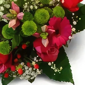 Krakkó-virágok- Piros terv Virágkötészeti csokor