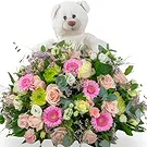 Leest blomster- Mild Biedermeier Bear Arrangement Blomsterarrangementer bukett