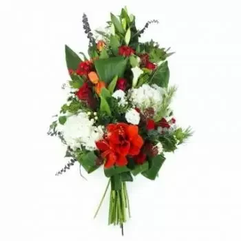Genforening online Blomsterhandler - Krans af Hestia syede blomster Buket