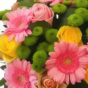 グダンスク 花- 黄色とピンクのバラ 花束/フラワーアレンジメント