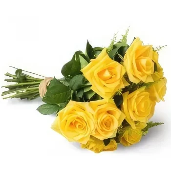 サンパウロ 花- 12本の黄色いバラの花束 花束/フラワーアレンジメント