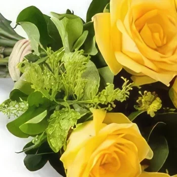 רסיפה פרחים- זר של 8 ורדים צהובים זר פרחים/סידור פרחים