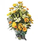 Cala Llonga flowers  -  Golden Memories Tribute Flower Bouquet/Arrangement