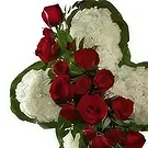 Piedra Virgen flowers  -  Red and white cross funeral Flower Bouquet/Arrangement