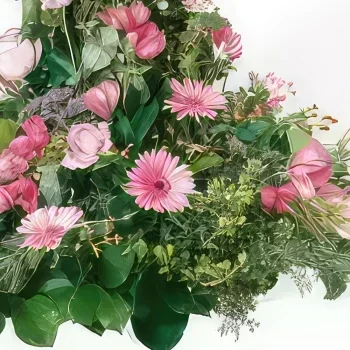 Paris blomster- Pink stedmoderblomster sørgesammensætning Blomst buket/Arrangement