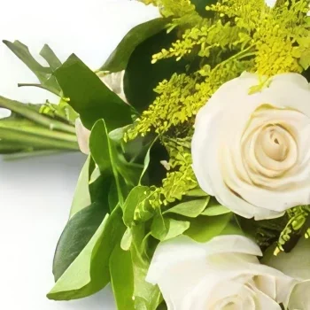 Belém blomster- Bukett med 8 hvite roser Blomsterarrangementer bukett
