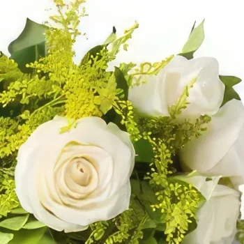 Belém blomster- Bukett med 8 hvite roser Blomsterarrangementer bukett