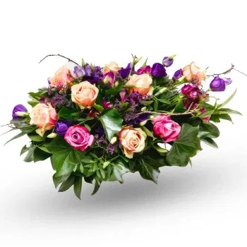 Chisinau Online Florist - Lila och rosa Begravningsarrangemang Bukett