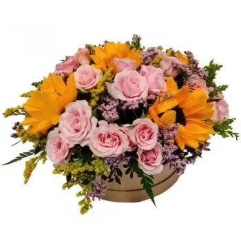 بائع زهور مدريد- صندوق القبعة باقة الزهور