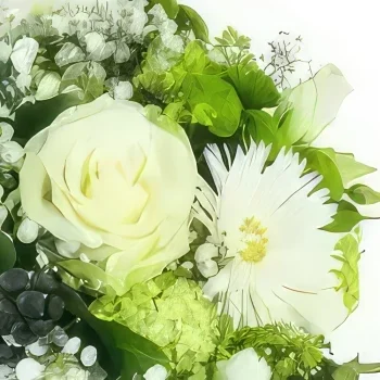 Tarbes цветя- Гренобъл зелено-бял кръгъл букет Букет/договореност цвете