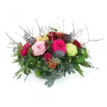 ליל פרחים- סידור פרחי ורדים צבעוניים של גואדלחרה זר פרחים/סידור פרחים