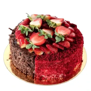 Amman online Florist - Red Velvet & Fudge Cake Bouquet