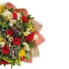 Italy flowers  -  Bouquet with Red Roses, White Alstroemeria &  Flower Bouquet/Arrangement