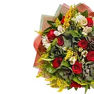 Italy flowers  -  Bouquet with Red Roses, White Alstroemeria &  Flower Bouquet/Arrangement