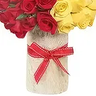 Ad Dilam blomster- Røde og gule roser Blomsterarrangementer bukett