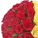Ad Dilam blomster- Røde og gule roser Blomsterarrangementer bukett