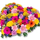 Holland flowers  -  Colorful heart-shaped funeral piece (30cm) Flower Bouquet/Arrangement