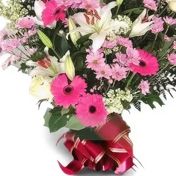 ดอกไม้ บายาโดลิด - ช่อดอกไม้สีชมพูสง่างาม ช่อดอกไม้/การจัดวางดอกไม้
