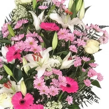 ดอกไม้ บายาโดลิด - ช่อดอกไม้สีชมพูสง่างาม ช่อดอกไม้/การจัดวางดอกไม้