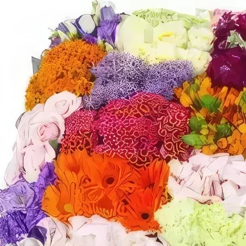 Бордо цветя- Цветна карирана квадратна възглавница Heracli Букет/договореност цвете