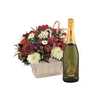Osidda flowers  -  Christmas Flower Basket with Champagne Flower Bouquet/Arrangement