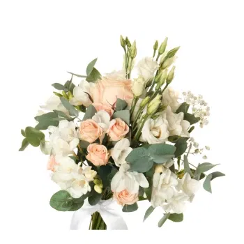 Włochy kwiaty- Bukiet ślubny Z Różami W Kolorze Kości Słonio