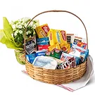 Santa Maria flowers  -  Coffee Basket with Chocolate and Flowers Flower Bouquet/Arrangement