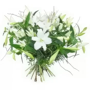 ナント 花- シラキュースの白いユリの大きな花束 花束/フラワーアレンジメント