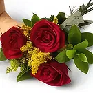 Chile flowers  -  Arrangement of 3 Red Roses and Teddybear Flower Bouquet/Arrangement