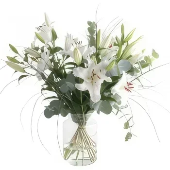 Nurnberg kwiaty- Lekkie i Biały Bukiet ikiebana