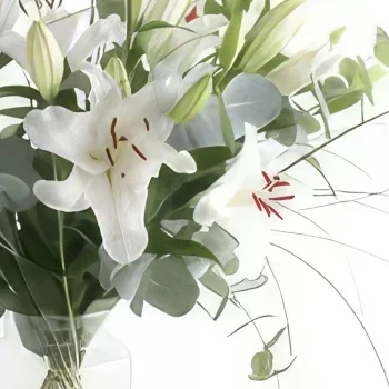 Dusseldorf blomster- Lys & Hvit Blomsterarrangementer bukett