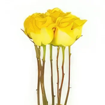 ナント 花- ユリの黄色いバラの組成 花束/フラワーアレンジメント
