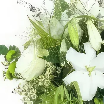 Tarbes bunga- Buket Putih Pedesaan Livorno Rangkaian bunga karangan bunga