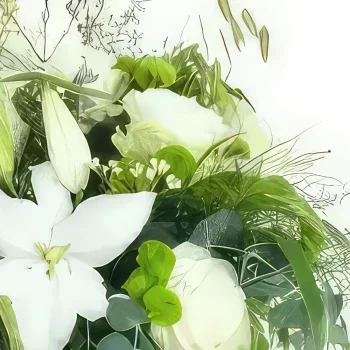 Бордо цветя- Ливорно рустик бял букет Букет/договореност цвете