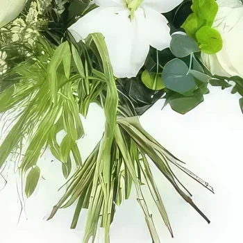 Бордо цветя- Ливорно рустик бял букет Букет/договореност цвете