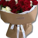 Garhoud flowers  -  Luxurious  White and Red Roses Flower Bouquet/Arrangement