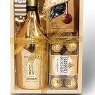 Somerset West flowers  -  Sweet Treats With Prosecco In Hamper Basket Flower Bouquet/Arrangement