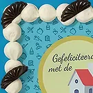 Malden bloemen bloemist- Marsepeintaart 'Nieuw huis' Boeket/bloemstuk