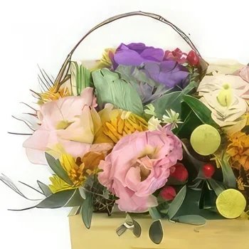fiorista fiori di Tarbes- Composizione floreale quadrata colorata di Mi Bouquet floreale