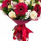 Italy flowers  -  Bouquet with light roses, Gerberas, Lisianthu Flower Bouquet/Arrangement