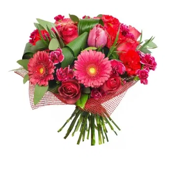 بائع زهور ميلان- باقة من الزهور الحمراء