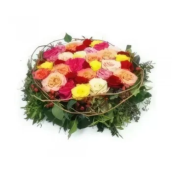 Бордо цветя- Траурна възглавница с цветни цветя Aristote Букет/договореност цвете